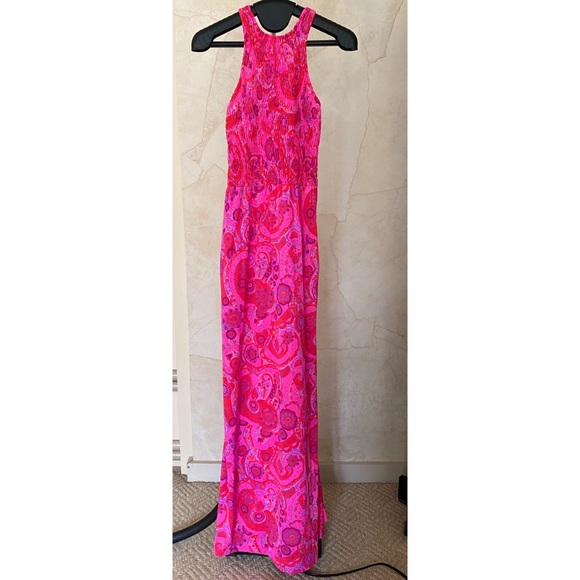 High Tide Dresses & Skirts - Vintage 60s/70s Paisley Neon Pink Maxi Dress Med